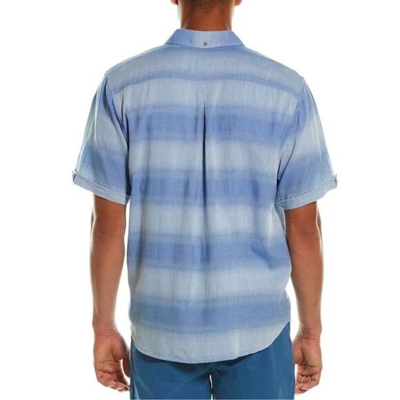 Tommy Bahama Ocean Fade Camp Shirt Button Down Size 2XLB Short Sleeve Blue - Picture 2 of 10
